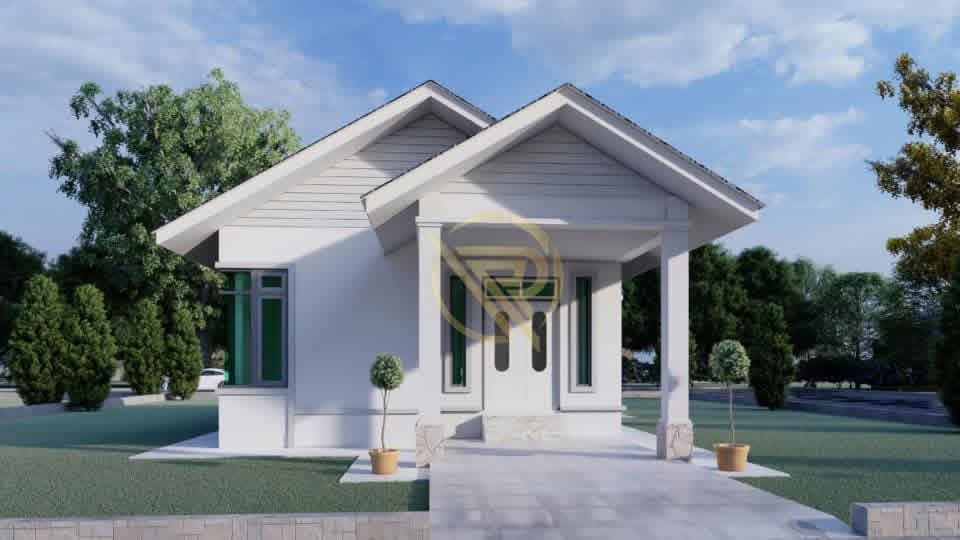 Render hadapan rumah banglo